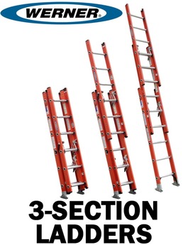 3-Section Fiberglass Extension Ladders