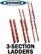 3-Section Fiberglass Extension Ladders