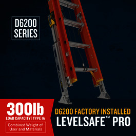 Fiberglass Extension Ladders w/ Pro Leveler