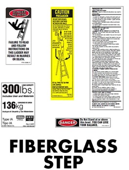 Fiberglass Step   Ladder Safety Labels